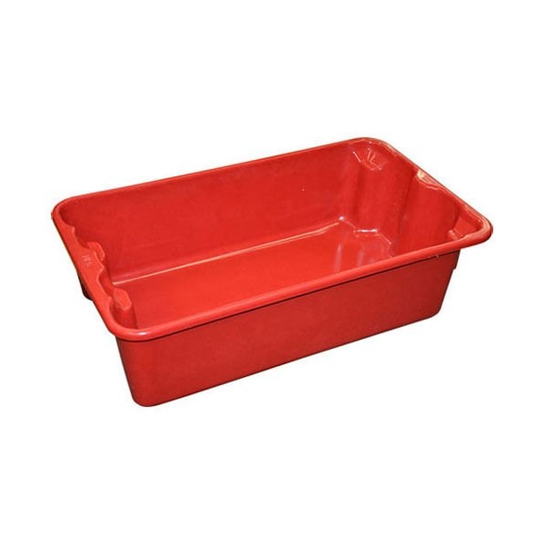 Molded Fiber Glass Tray Co Stack & Nest Storage Tote, 17-7/8 in L x 5 in H, Red, Fiberglass 780208-5280 - main